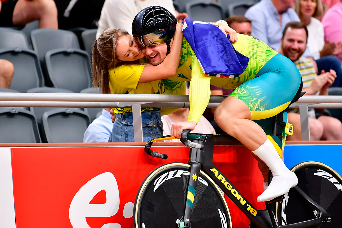 Matthew Glaetzer with the Australian Cycling Team at the Birmingham 2022 Commonwealth Games